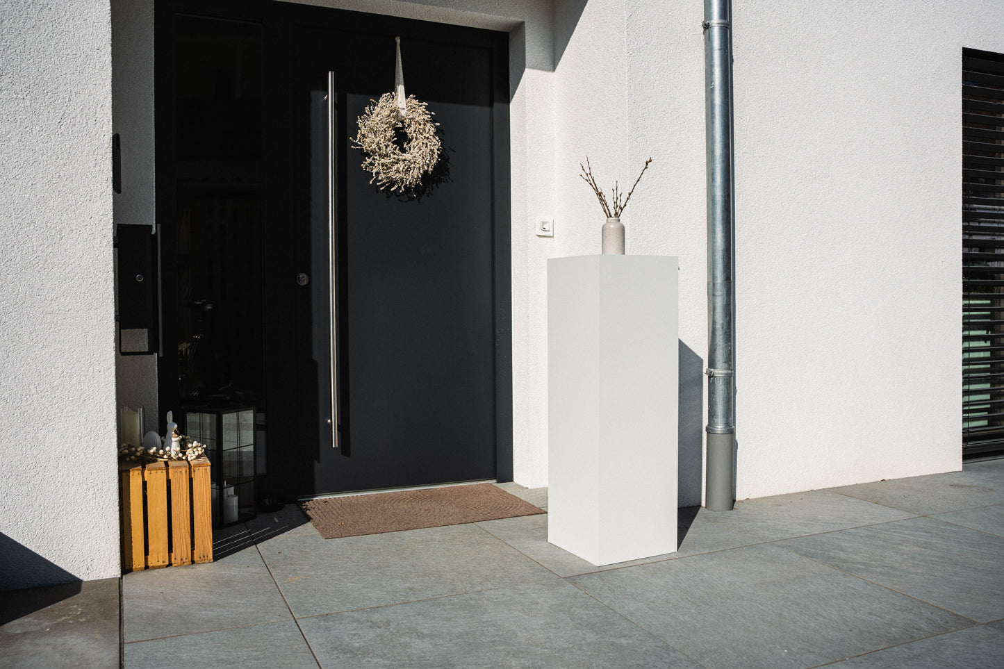 Außensäule wetterfest in der Farbe Weiß Matt - 3 Größen zur Auswahl
