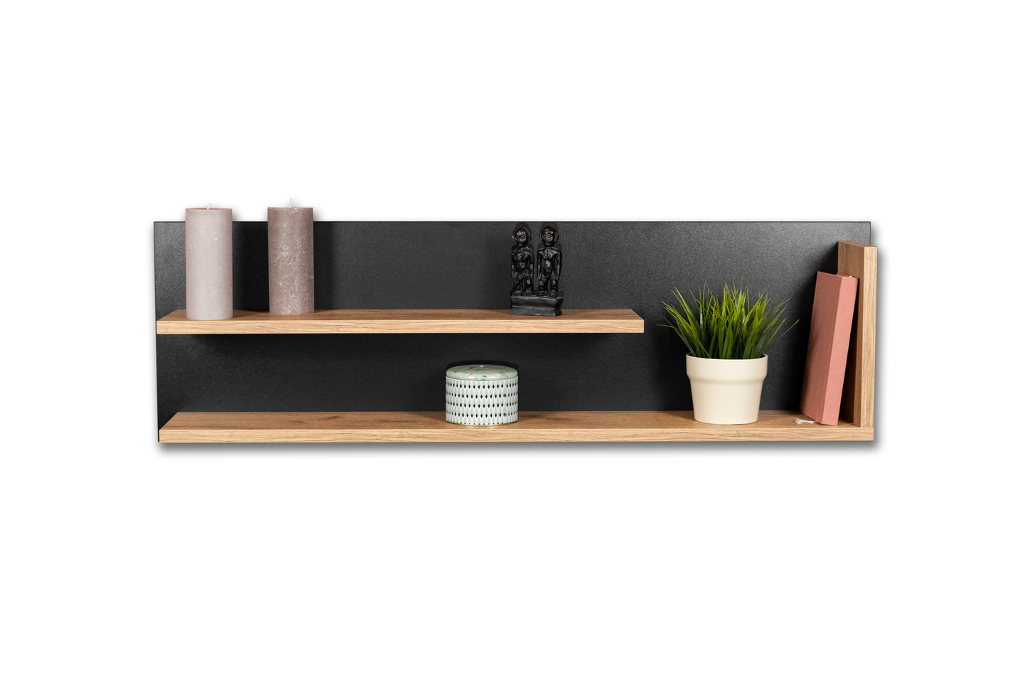 Wandregal Louie in Farbe Wildeiche - 1100x340x190mm