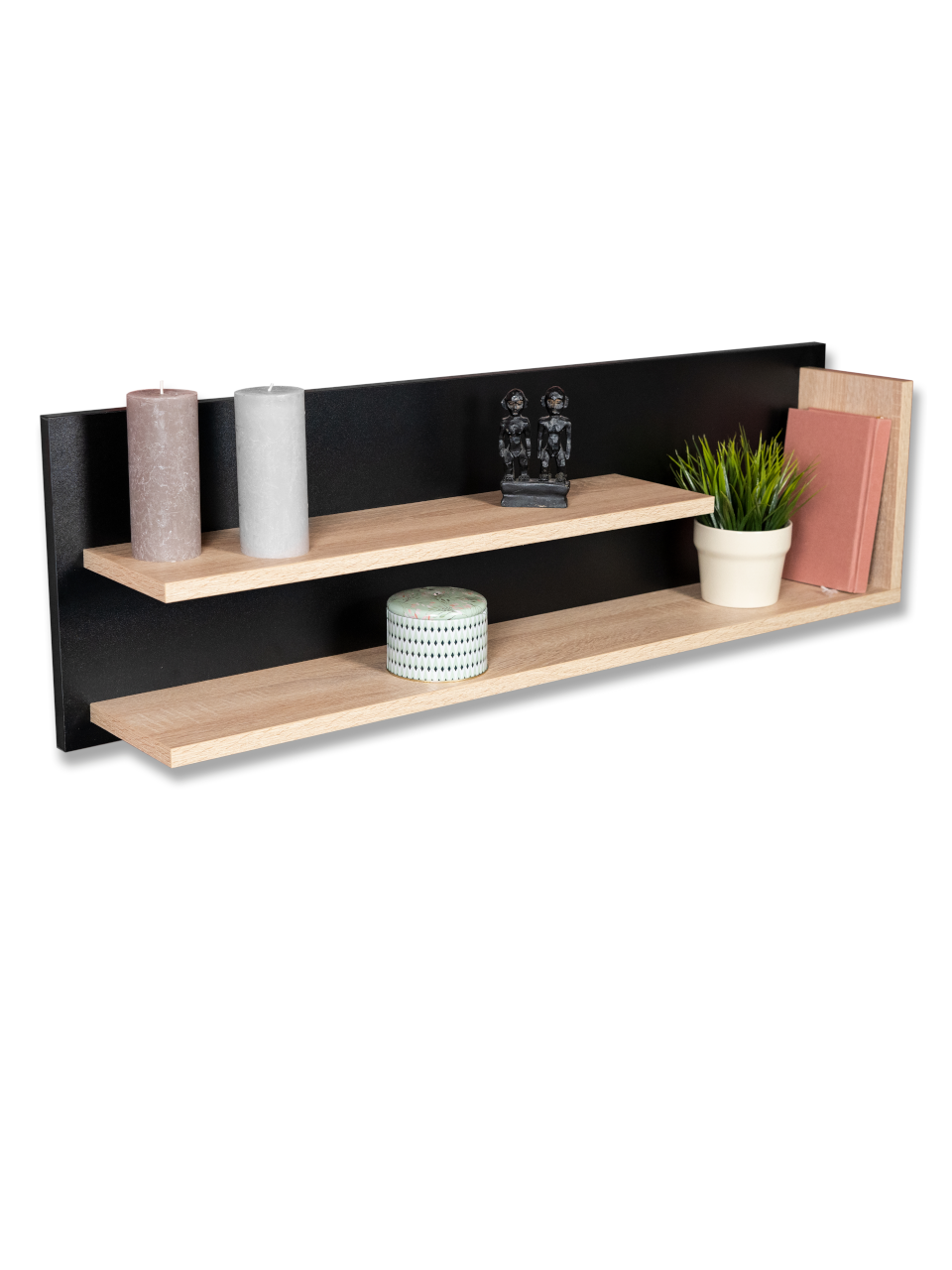 Wandregal Louie in Farbe Sonoma Eiche - 1100x340x190mm