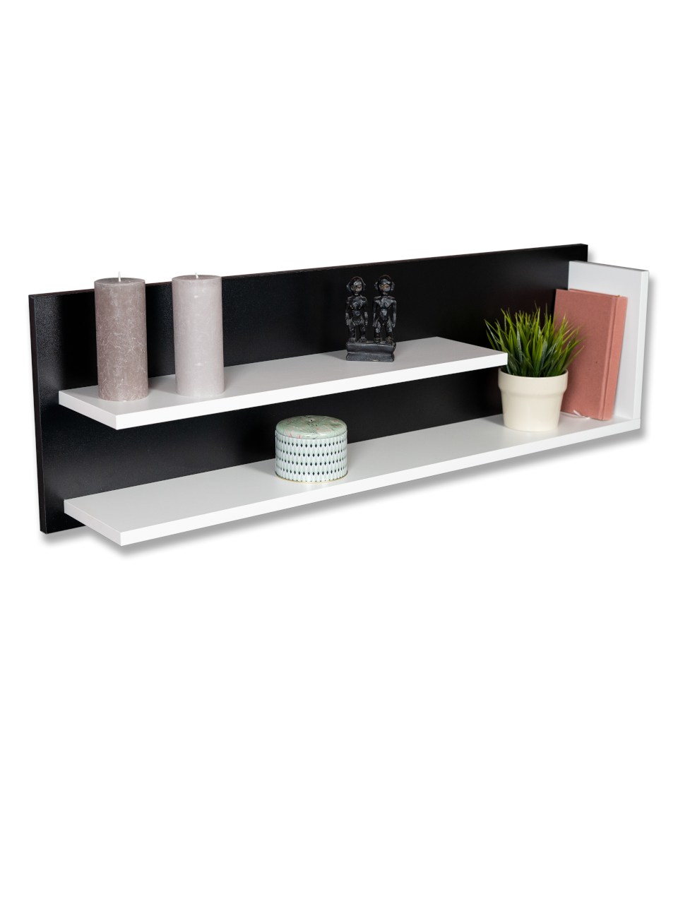 Wandregal Louie in Farbe Weiß - 1100x340x190mm