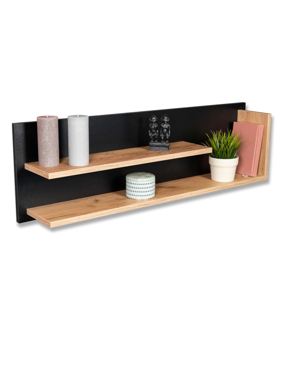 Wandregal Louie in Farbe Wildeiche - 1100x340x190mm