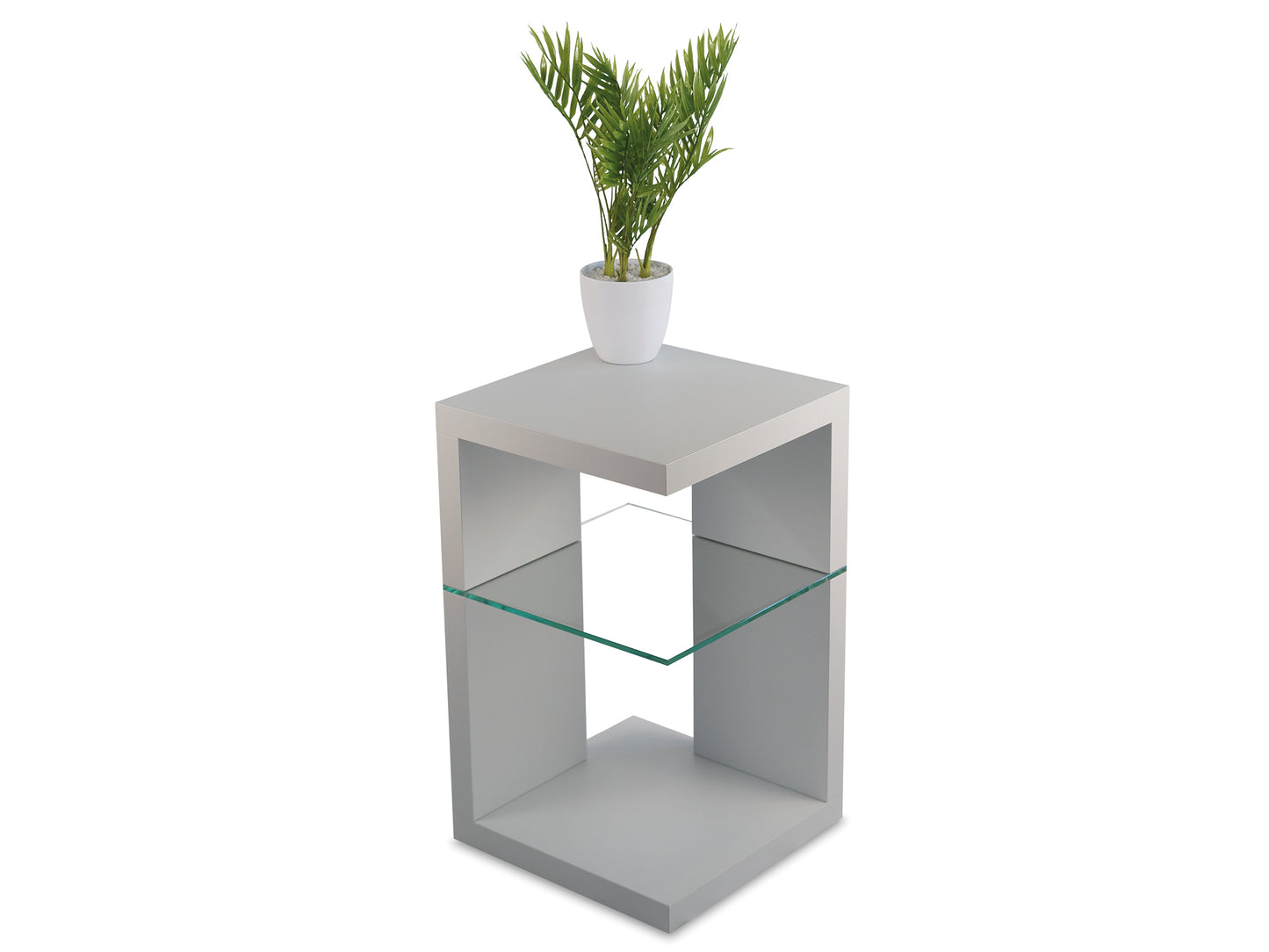 Beistelltisch, Nachttisch Pearl mit Glas - 4 Farben zur Auswahl