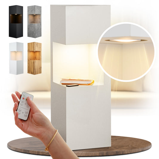 Beleuchtete Säule wetterfest in der Farbe Weiß Matt - 2 Größen zur Auswahl