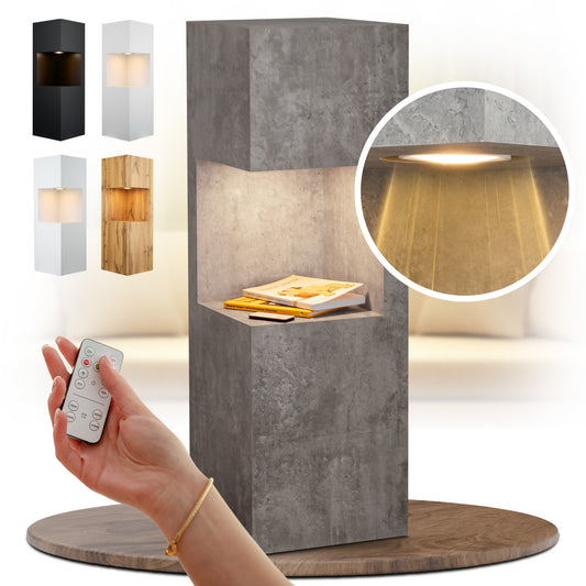 Beleuchtete Säule wetterfest in der Farbe Beton - 2 Größen zur Auswahl