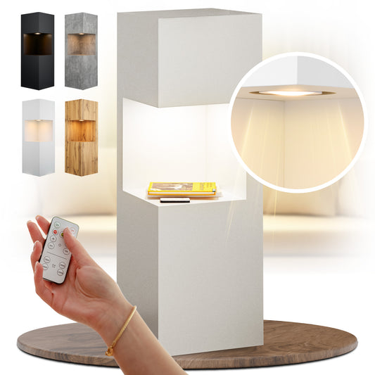 Beleuchtete Säule wetterfest in der Farbe Weiß Hochglanz - 2 Größen zur Auswahl