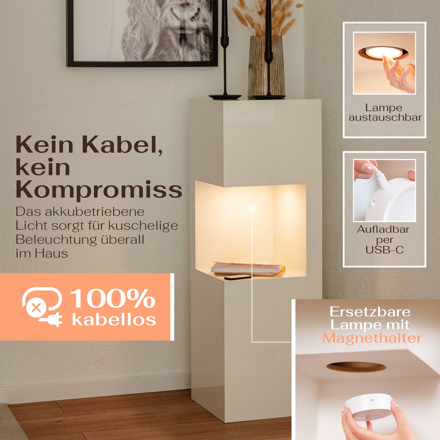 Beleuchtete Säule wetterfest in der Farbe Weiß Matt - 2 Größen zur Auswahl