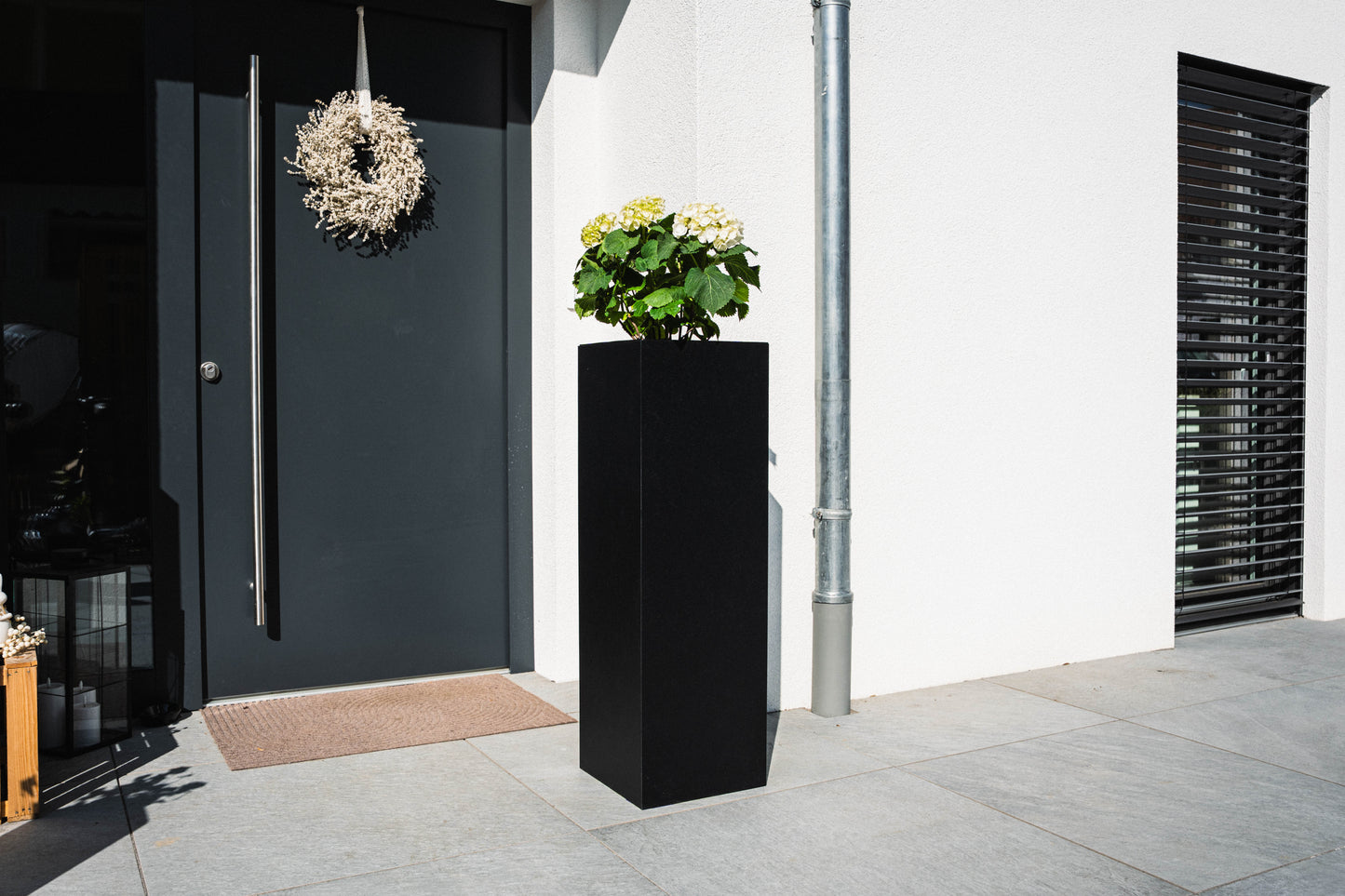 Blumensäule wetterfest in der Farbe Schwarz Matt - 3 Größen zur Auswahl