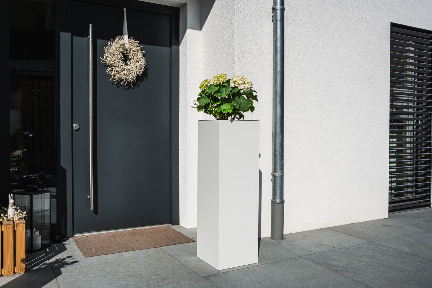 Blumensäule wetterfest in der Farbe Weiß Matt - 3 Größen zur Auswahl