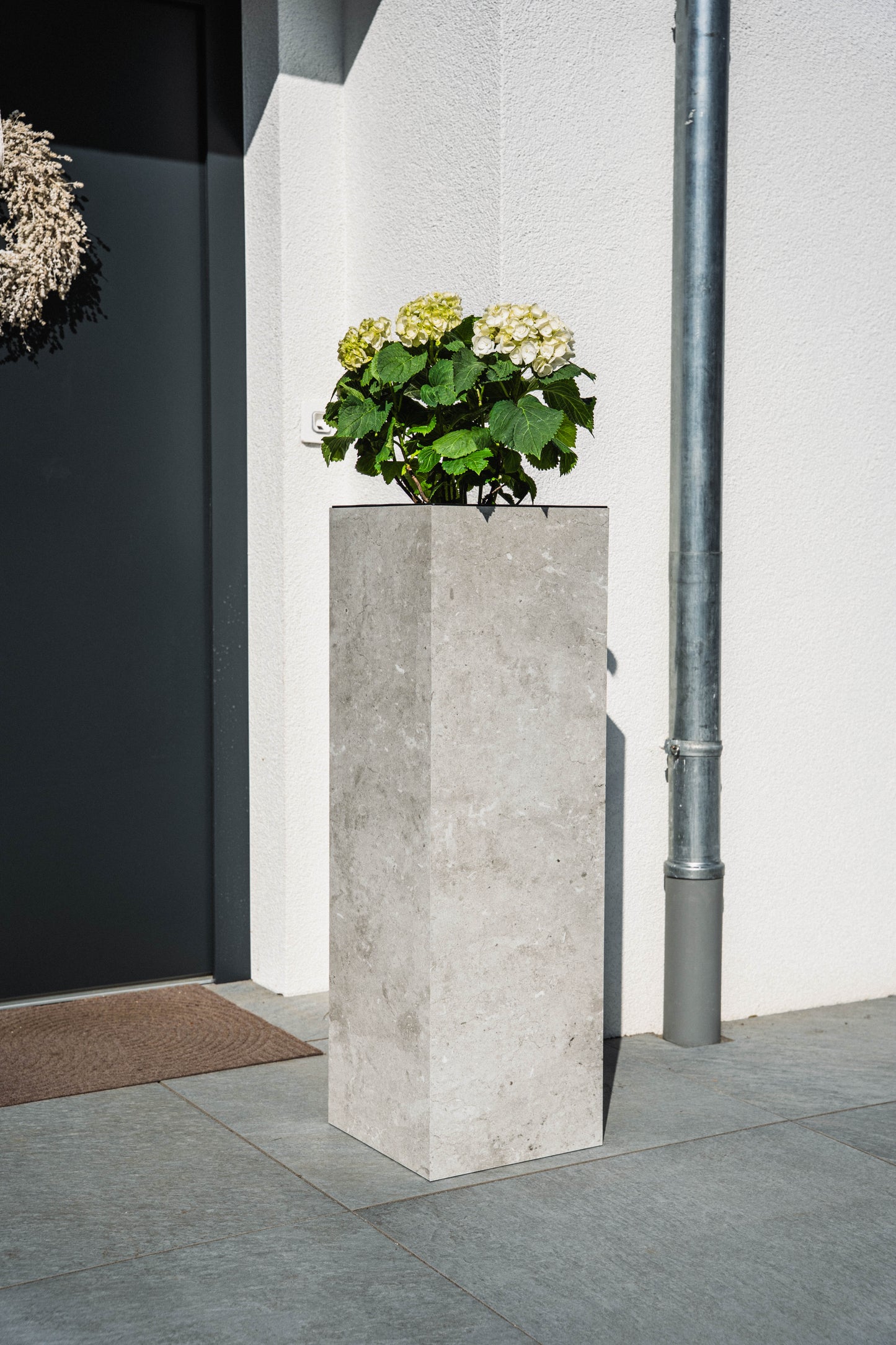 Blumensäule wetterfest in der Farbe Beton - 3 Größen zur Auswahl