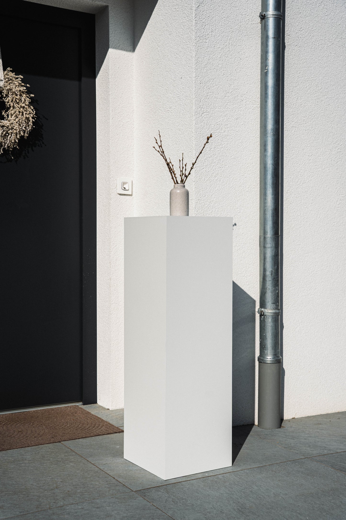 Außensäule wetterfest in der Farbe Weiß Matt - 3 Größen zur Auswahl