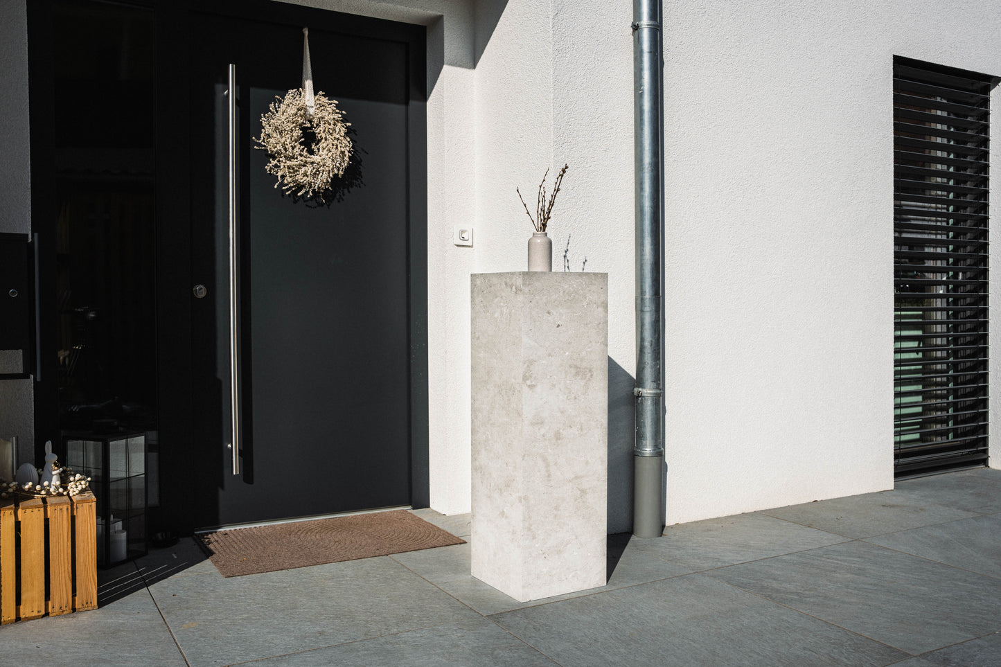 Außensäule wetterfest in der Farbe Beton - 3 Größen zur Auswahl