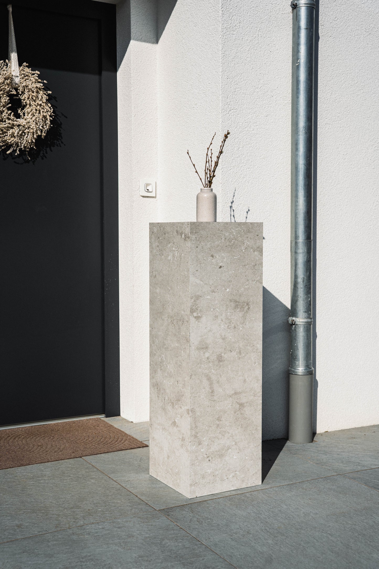 Außensäule wetterfest in der Farbe Beton - 3 Größen zur Auswahl