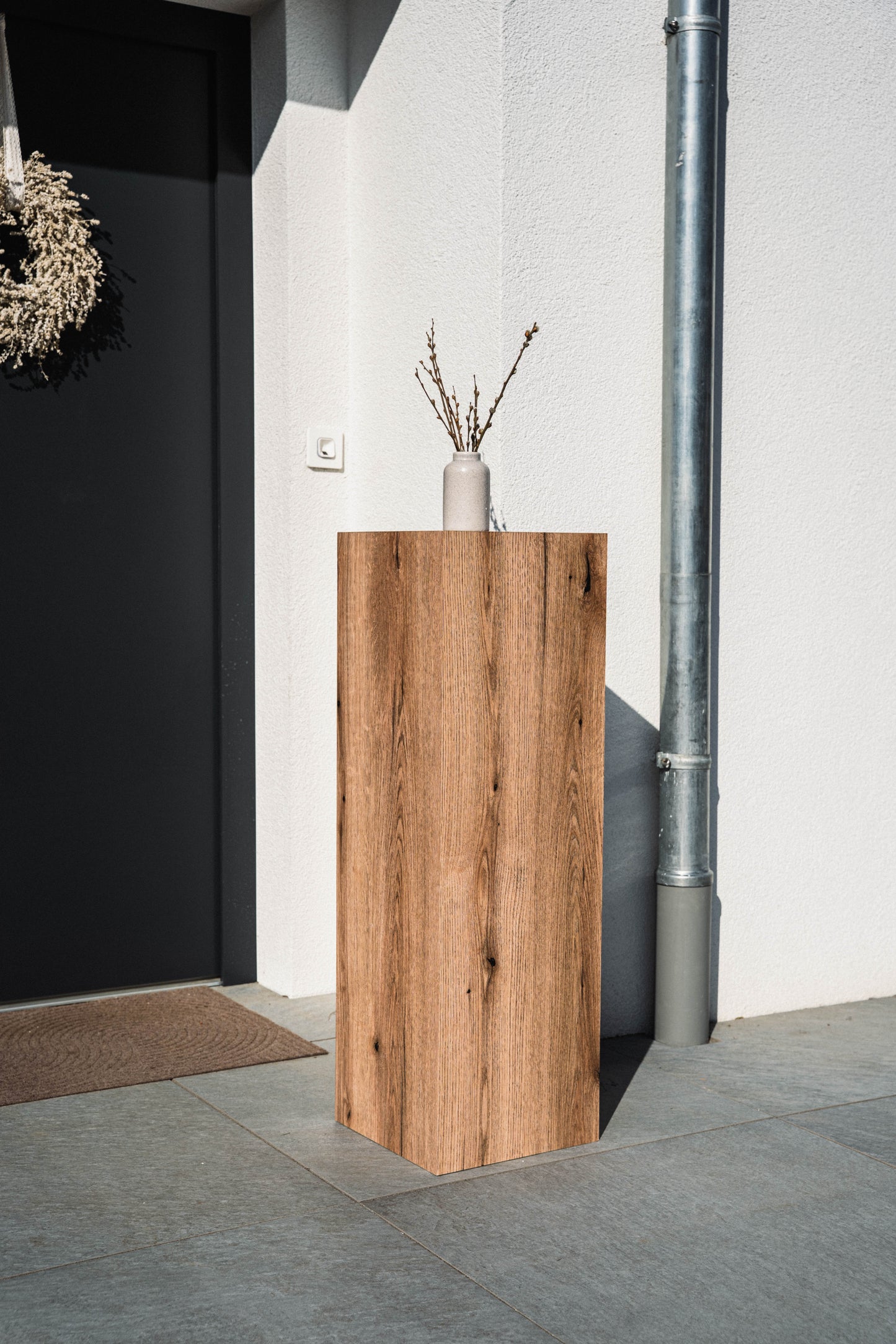 Außensäule wetterfest in der Farbe Eiche - 3 Größen zur Auswahl