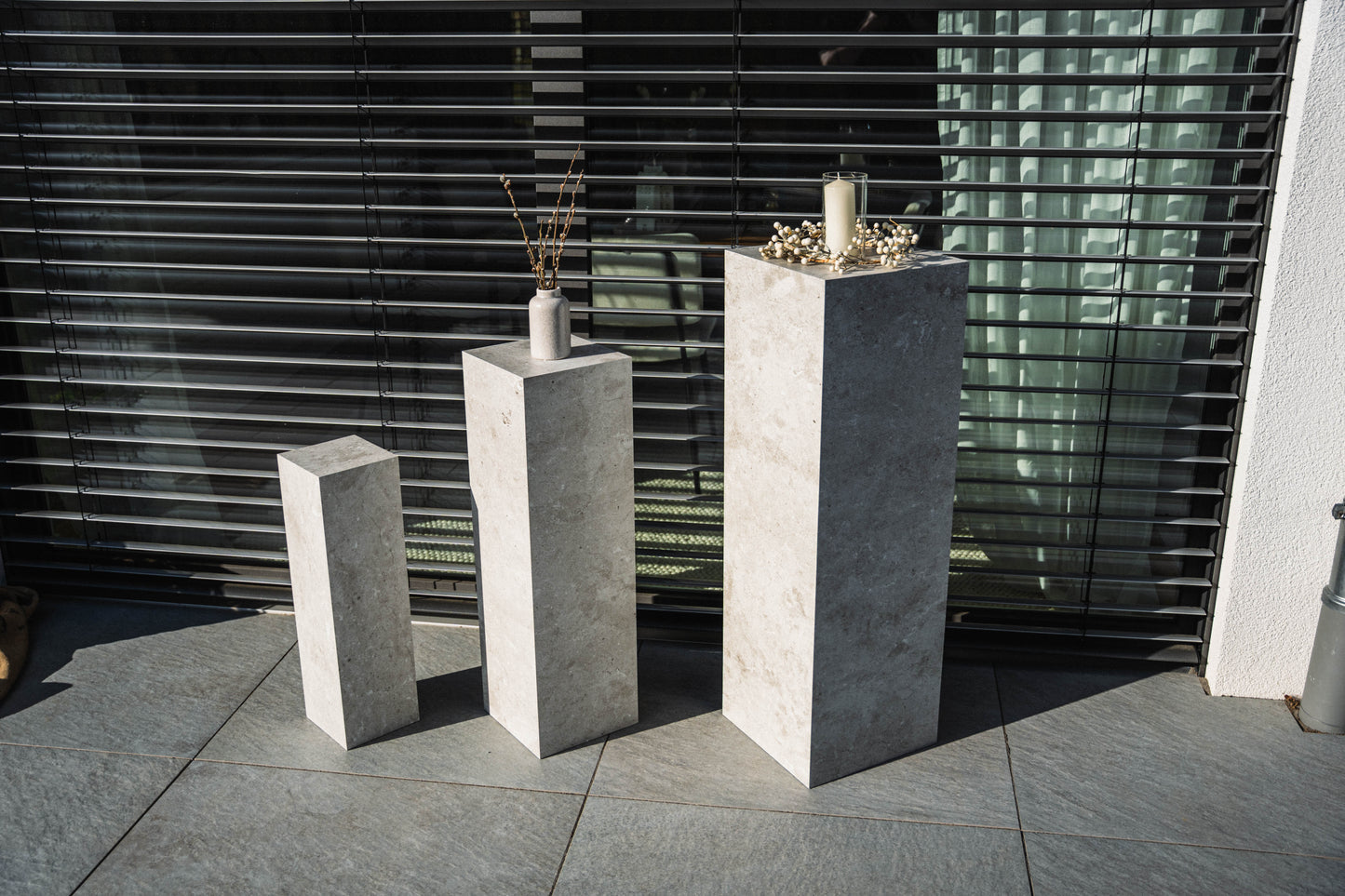 Außensäule wetterfest in der Farbe Beton - 3 Größen zur Auswahl