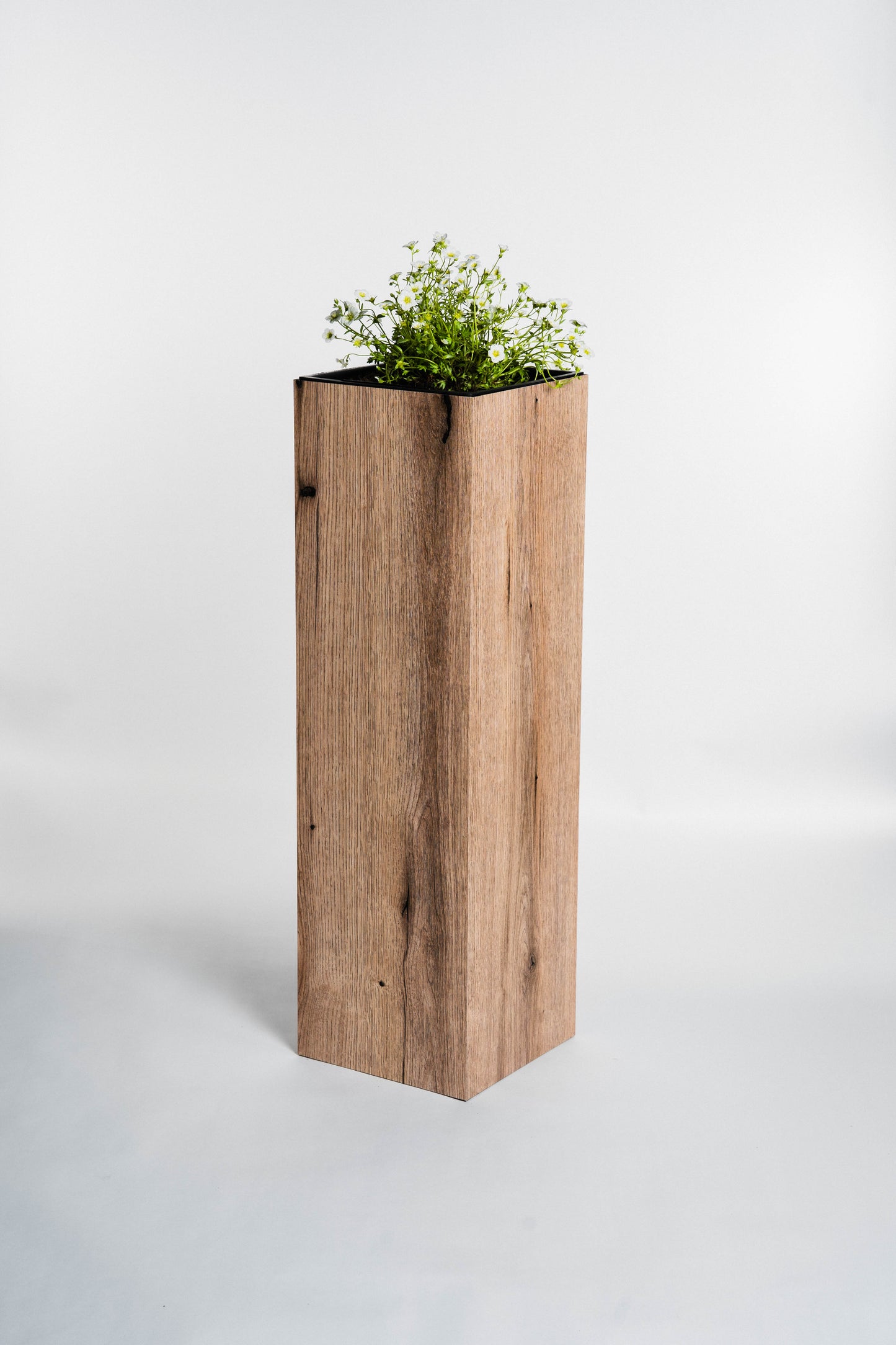 Blumensäule wetterfest in der Farbe Eiche - 3 Größen zur Auswahl