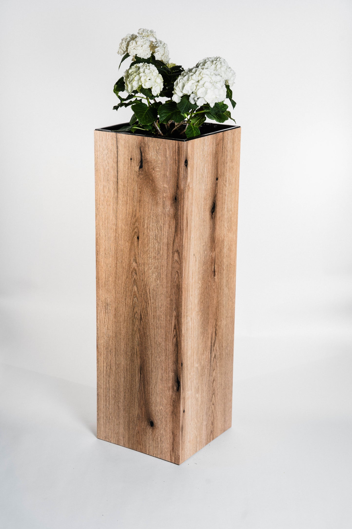 Blumensäule wetterfest in der Farbe Eiche - 3 Größen zur Auswahl