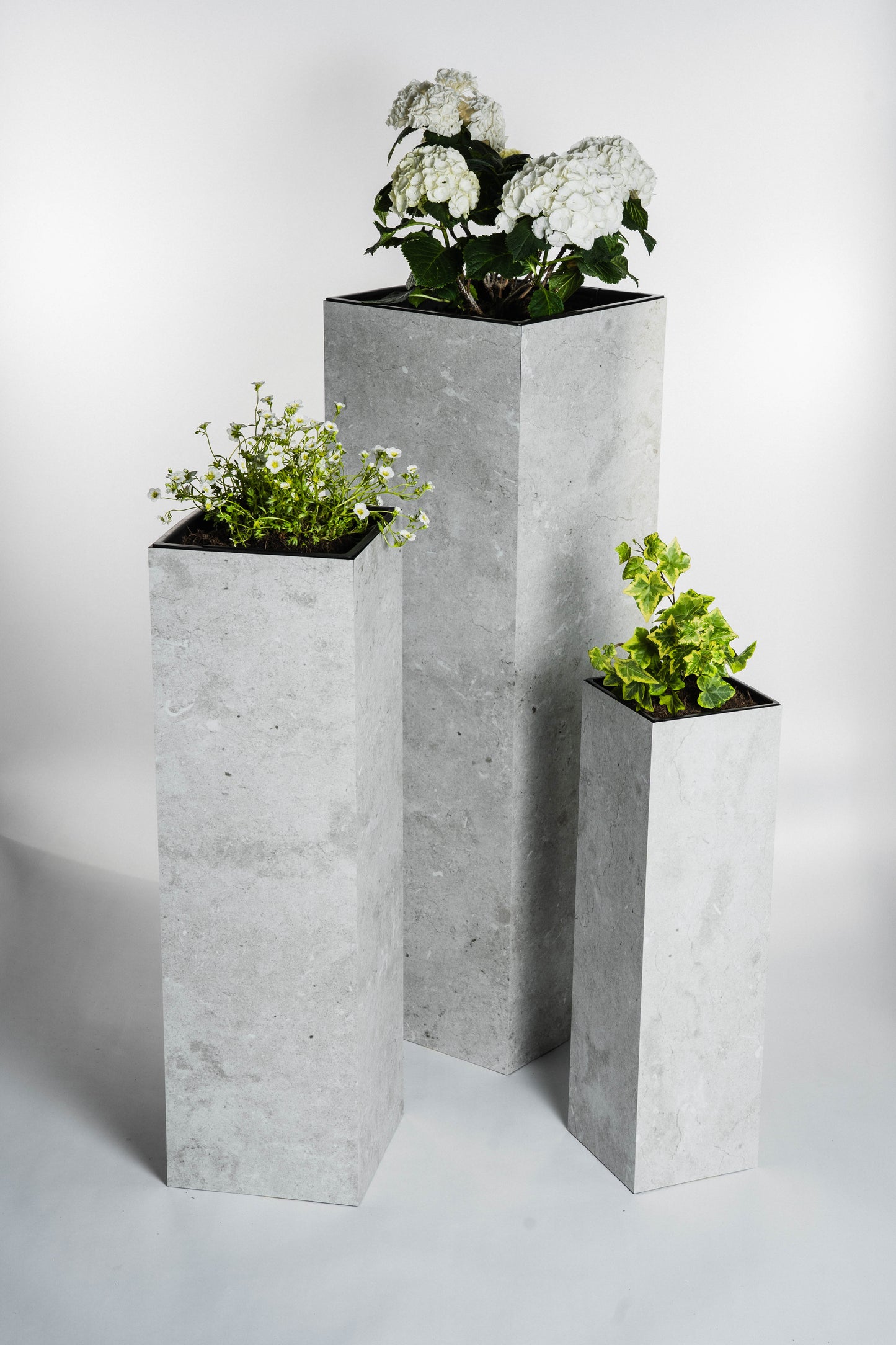 Blumensäule wetterfest in der Farbe Beton - 3 Größen zur Auswahl