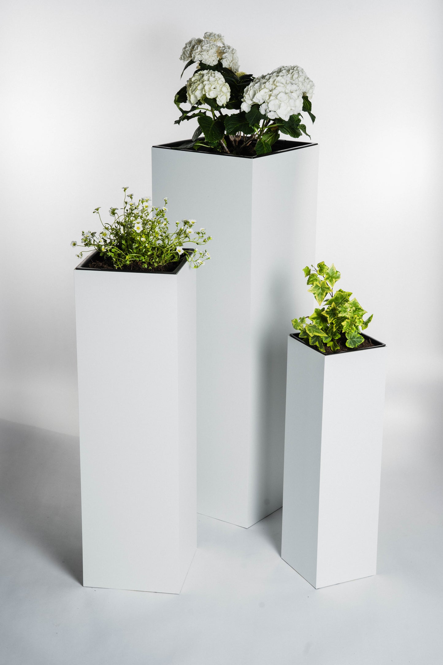 Blumensäule wetterfest in der Farbe Weiß Matt - 3 Größen zur Auswahl