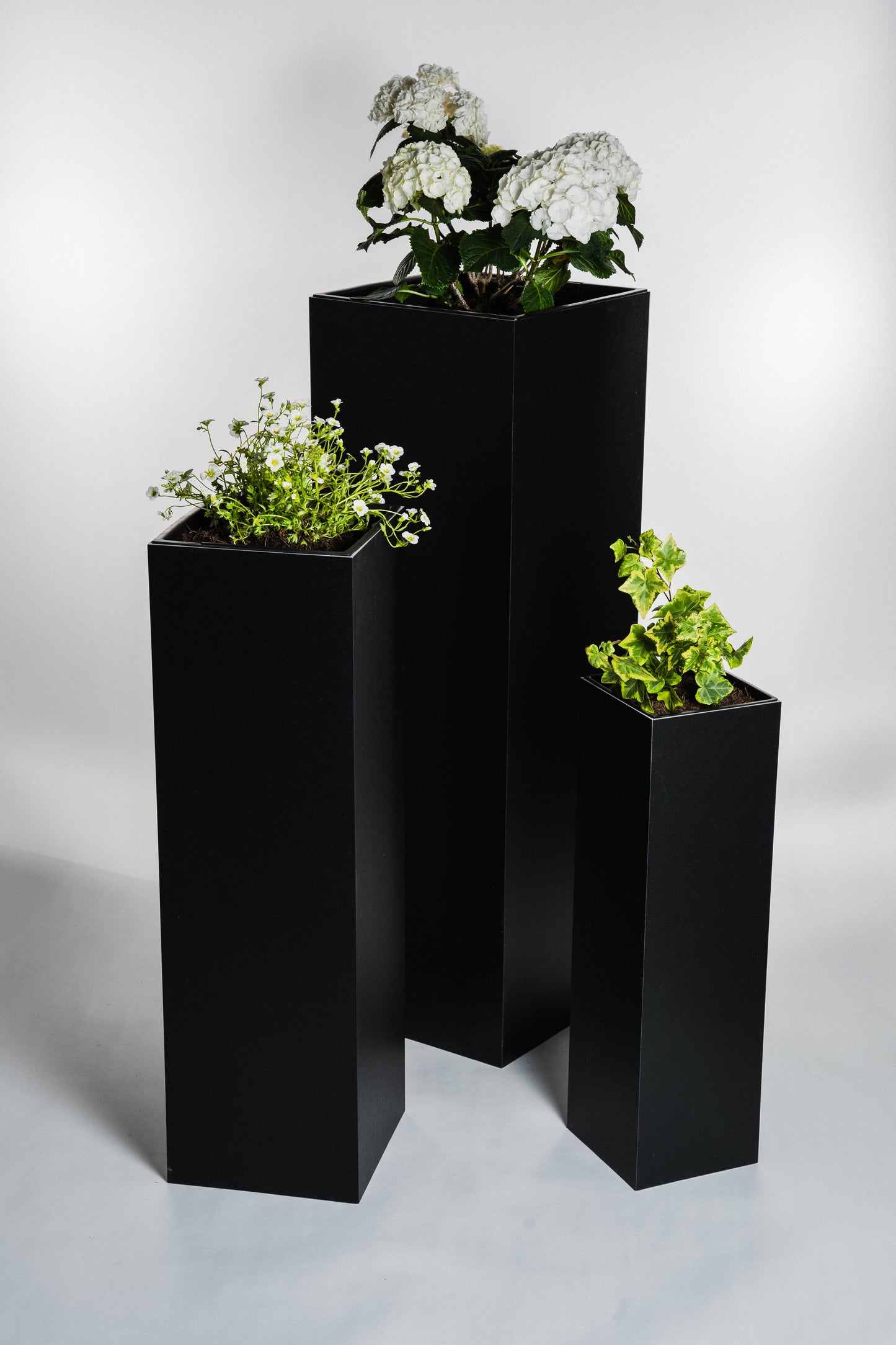 Blumensäule wetterfest in der Farbe Schwarz Matt - 3 Größen zur Auswahl