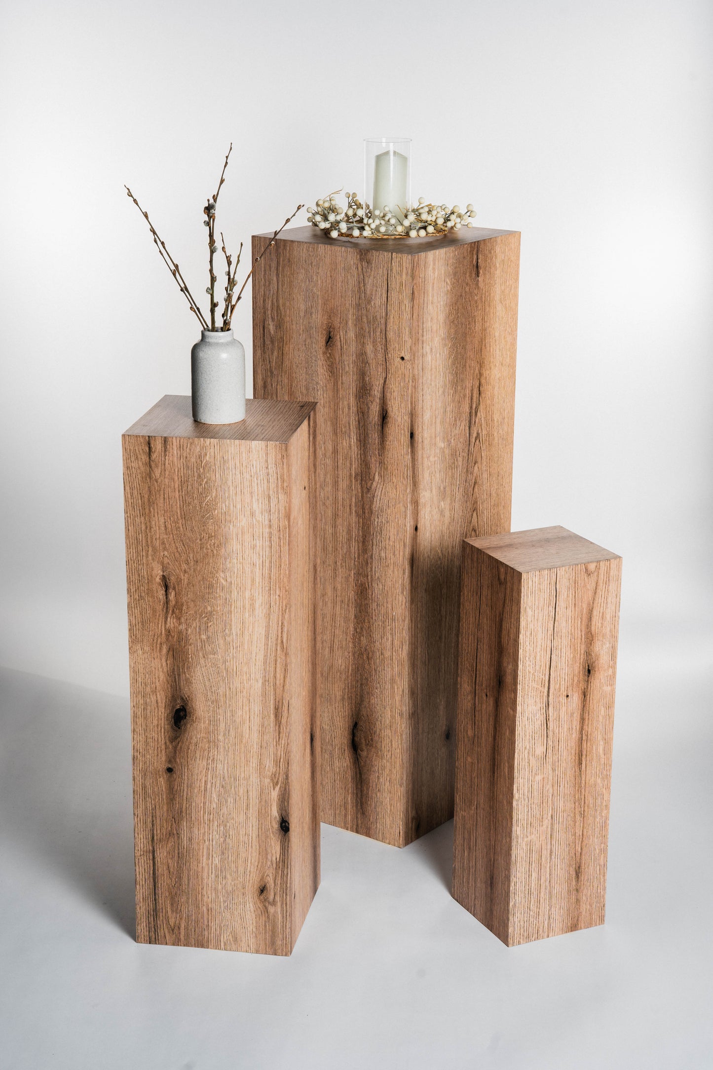 Außensäule wetterfest in der Farbe Eiche - 3 Größen zur Auswahl