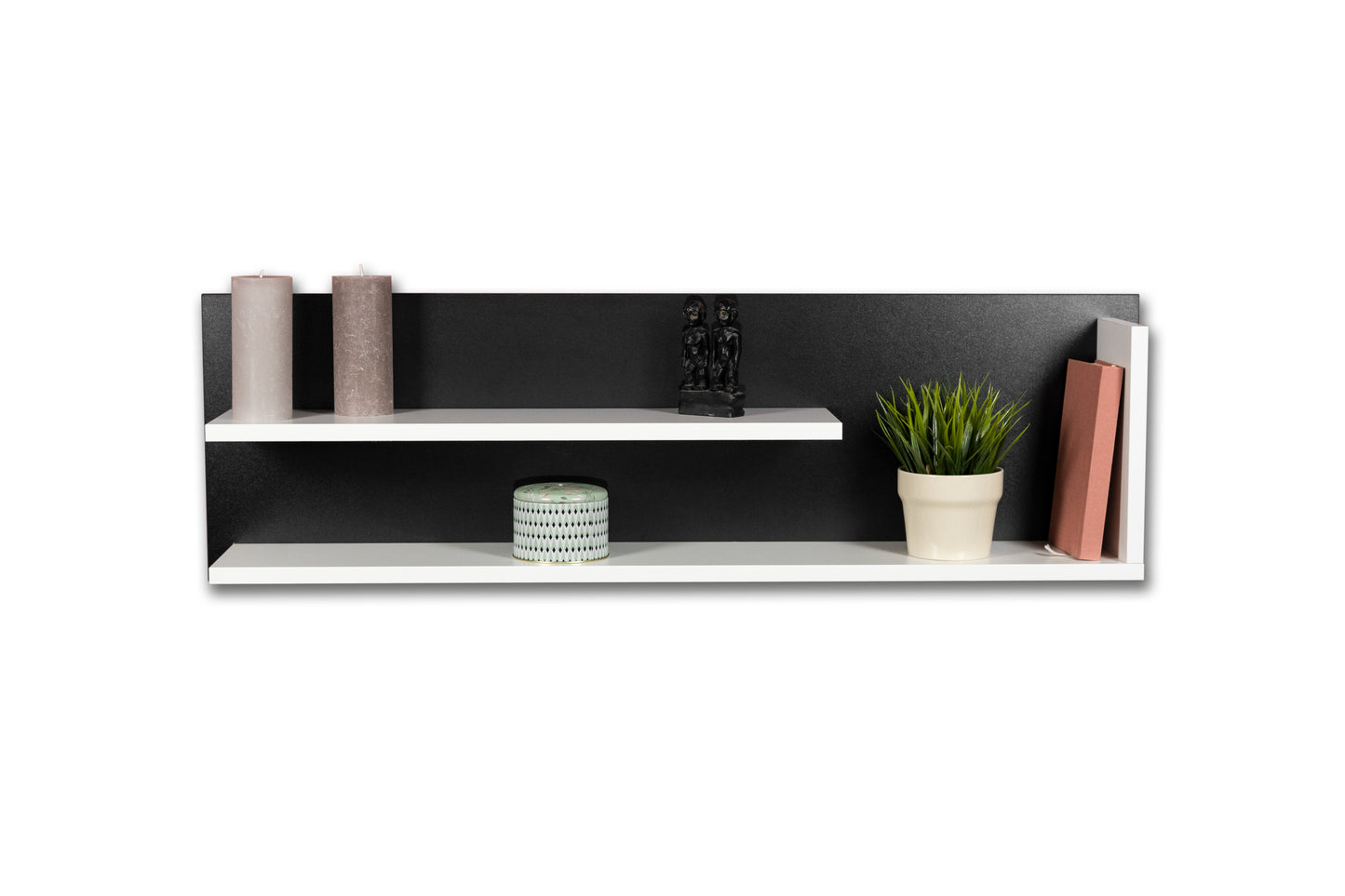 Wandregal Louie in Farbe Weiß - 1100x340x190mm